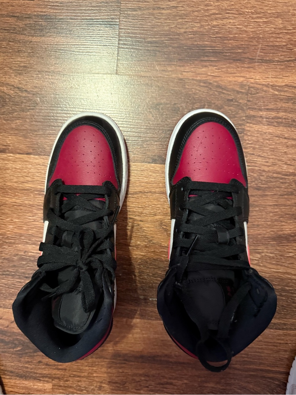 Nike Kids Red and Black High-Top Sneakers